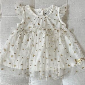 Juicy Couture Ivory Dress with Gold Accents